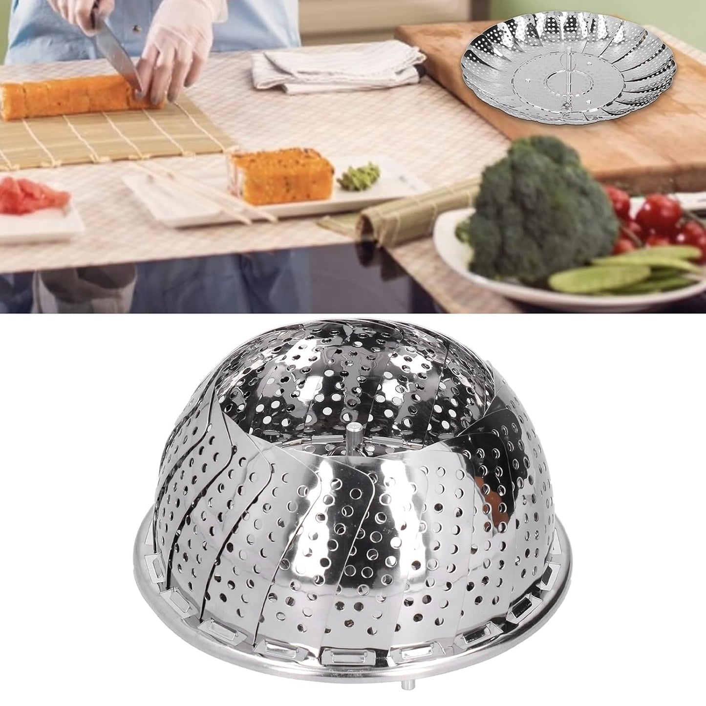 Easy to Use Retractable 410 Stainless Steel Steam Holder Food Grade for Kitchen for Home