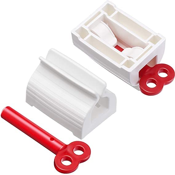 Plastic Rolling Tube - Plastic Squeezing Rolling Tube Dispenser with Novel Rotate Handle for Easily Use Toothpaste for Bathroom(Red, Blue, Green, 3...
