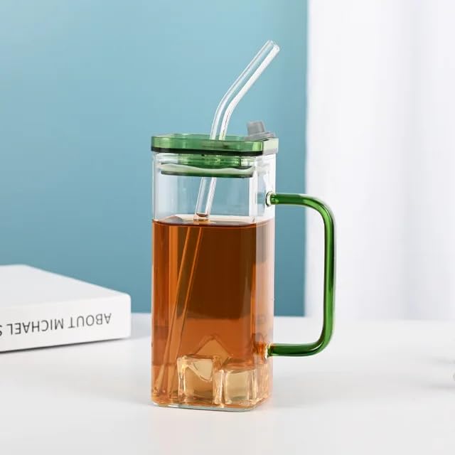 Can Glass Sipper Tumbler with Lid Straw -