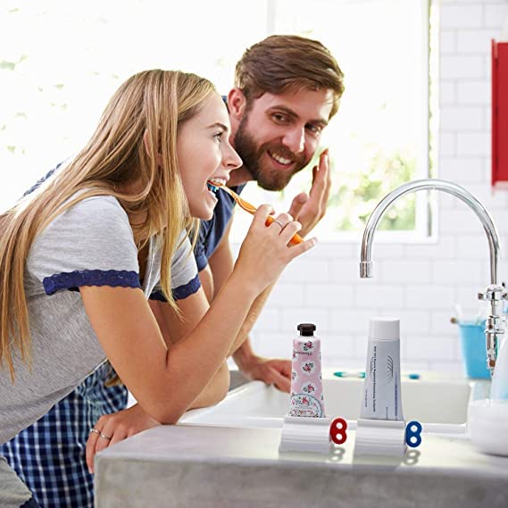 Plastic Rolling Tube - Plastic Squeezing Rolling Tube Dispenser with Novel Rotate Handle for Easily Use Toothpaste for Bathroom(Red, Blue, Green, 3...