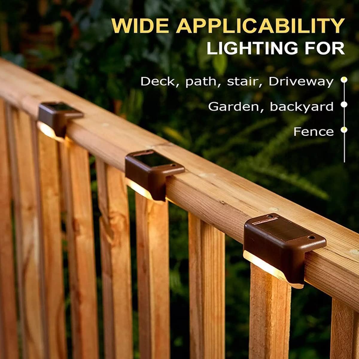 Light Outdoor Waterproof Step Lights Deck Lighting for Steps Stairs Paths Garden Fences Pathway,Outdoor Solar Deck Lights [ Pack of 4, Warm
