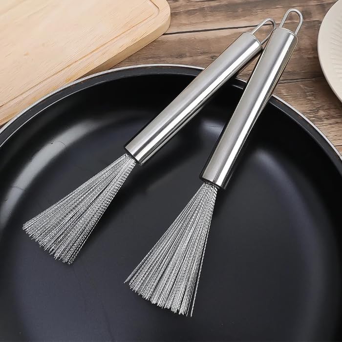 Multipurpose Stainless Steel Pots, Pans Cleaning Brush, Steel Scrubber for Kitchen Dishes Pots Pans Sink Cleaning, Non Slip Long Handle...