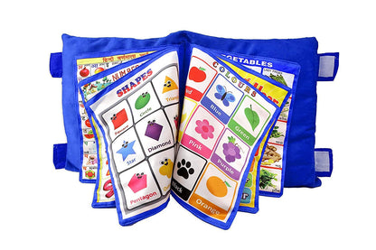 Printed Velvet Learning Baby Pillow/Cushion/Toys/Soft Toys/Toddler Pillow/Kids Pillow for Baby Boy/Baby Girl Colour - Purple (Blue)