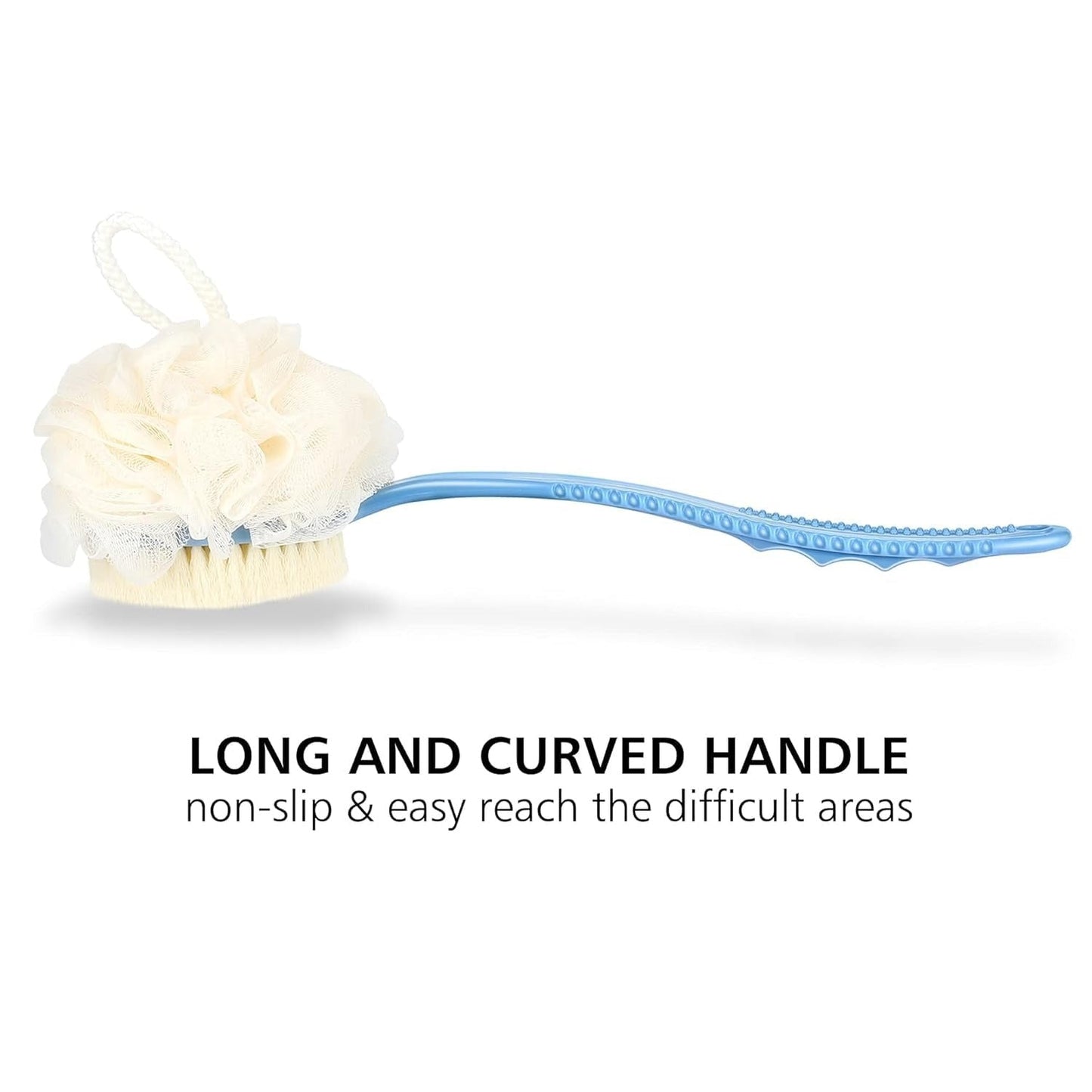 Shower Body Brush With Bristles And Loofah
